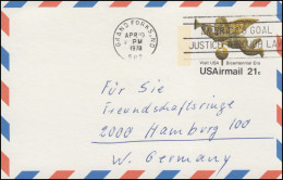 Postkarte USAirmail 21 C Engel Visit USA Bicentennial Era GRAND FORKS 19.4.1978 - Other & Unclassified