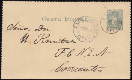 Argentienien: Kartenbrief 4 Centavos Portrait EMPEDRADO 5.1.1894 Nach CORRIENTES - Altri & Non Classificati