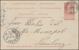 Belgien Postkarte P 31 Leopold Aus ANVERS (STATION) 5.4.97 Nach NÜRNBERG 6.4.97 - Sonstige & Ohne Zuordnung