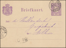 Niederlande Postkarte P 8I Ziffern Als Ortskarte AMSTERDAM 12.7.1879 - Postal Stationery