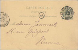 Belgien Postkarte P 22I Ziffer Aus BRÜSSEL/BRUXELLES 17.2.1891 Nach NAMUR 17.2. - Autres & Non Classés