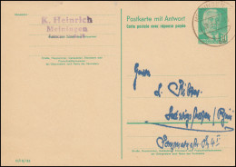 DDR P 70II Pieck 10/10 Pf Druckvermerk III/18/185, MEININGEN 26.3.1962 - Sonstige & Ohne Zuordnung