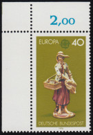 890 Europa 40 Pf Kunsthandwerk ** Ecke O.l. - Unused Stamps