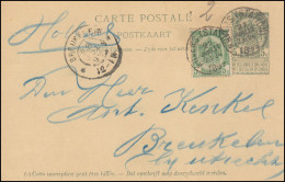 Belgien Postkarte P 30 Wappen ANVERS (STATION) 27.7.1899 Nach BREUKELEN 28.7.99 - Autres & Non Classés