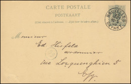 Belgien Postkarte P 26II Ziffer Aus BRÜSSEL / BRUXELLES DEPART 22.9.1893 - Sonstige & Ohne Zuordnung