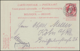 Belgien Postkarte P 45 Jubiläum Blau, LIEGE EXPOSITION 29.8.1905 Nach KÖLN 30.8. - Andere & Zonder Classificatie