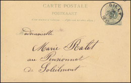 Belgien Postkarte P 26I Ziffer Aus GILLY 18.7.1891 Nach Soleilmont - Sonstige & Ohne Zuordnung