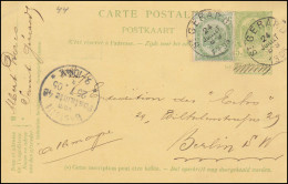 Belgien Postkarte P 44e Jubiläum Grün, ST. GERARD 24.7.1095 Nach BERLIN 25.7. - Andere & Zonder Classificatie