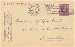 Belgien Postkarte P 85 Als Ortspostkarte BRUXELLES-BRÜSSEL 15.6.1925 - Andere & Zonder Classificatie