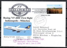 2004 Indianapolis - Munich     Lufthansa First Flight, Erstflug, Premier Vol ( 1 Card ) - Altri (Aria)