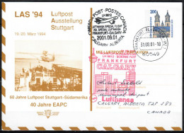 2001 Frankfurt - Calgary     Lufthansa First Flight, Erstflug, Premier Vol ( 1 Card ) - Sonstige (Luft)