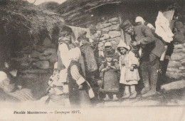 CARTE POSTALE ORIGINALE ANCIENNE UNE FAMILLE MACEDONIENNE MILITAIRE EN TENUE DE CAMPAGNE GUERRE DE 1917 ANIMEE MACEDOINE - Macedonia Del Nord