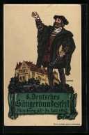 AK Nürnberg, 8. Deutsches Sängerbundesfest Vom 27. Bis 31. Juli 1912, Mann Mit Laute  - Sonstige & Ohne Zuordnung