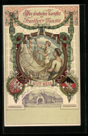 Lithographie Frankfurt Am Main, XI. Deutsches Turnfest 1908, Wappen  - Autres & Non Classés