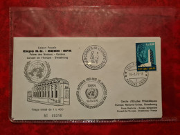 LETTRE / CARTE UNITED NATIONS GENEVE 1976 EXPO N.U. BONN RFA  CONSEIL EUROPE STRASBOURG - Other & Unclassified