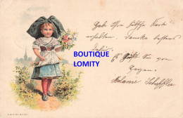 Folklore Alsacienne Fille Fillette Alsace Illustration G&V N°137 CPA + Timbre Reich Cachet 1901 Coiffe Costume - Alsace