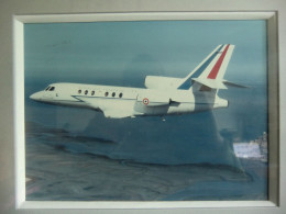 Photo Original Avion Dassault Breguet Falcon 50 Rambouillet Présidence République Française 23x17cm Baie Mont St Michel - Luchtvaart