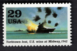 2039844908 1992 SCOTT 2697G (XX)  POSTFRIS MINT NEVER HINGED - WORLD WAR II - YORKTOWN LOST -US WINS AT MIDWAY - Ungebraucht