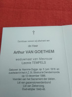 Doodsprentje Arthur Van Goethem / Hamme Zogge 5/6/1916 Dendermonde 12/12/1996 ( Leonie Tempels ) - Godsdienst & Esoterisme