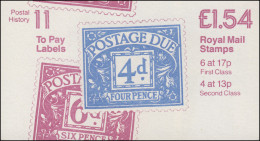 Großbritannien-Markenheftchen 68 Postal History 11 To Pay Labels 1984, ** - Markenheftchen