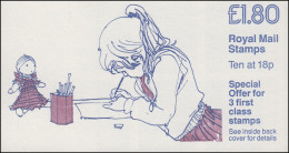 Großbritannien-Markenheftchen O-95 Malendes Mädchen 1986, ** - Postzegelboekjes