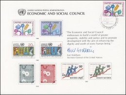 UNO Erinnerungskarte EK 18 Wirtschafts- Und Sozialrat 1980, NY-FDC 21.11.1980 - Autres & Non Classés