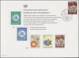 UNO Erinnerungskarte EK 21 Umweltschutz 1982, Wien-FDC 19.3.1982 - Autres & Non Classés