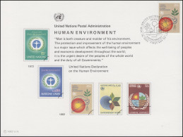 UNO Erinnerungskarte EK 21 Umweltschutz 1982, NY-FDC 19.3.1982 - Altri & Non Classificati