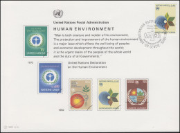 UNO Erinnerungskarte EK 21 Umweltschutz 1982, Genf-FDC 19.3.1982 - Autres & Non Classés