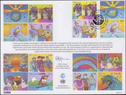 UNO Erinnerungskarte EK 57 Nachhaltige Entwicklung 2002, NY-FDC 27.6.2002 - Altri & Non Classificati