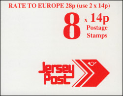 Jersey Markenheftchen 0-35, Post-Emblem 1,12 Pfund 1992, ** - Jersey