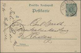 Postkarte P 20 Ziffer 5 Pf Thiengen - Amt Waldshut - 3.5.90 Nach Konstanz 3.5.90 - Covers & Documents