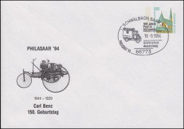 PU 290 PHILASAAR'94 Carl Benz, SSt Schwalbach Post In Hülzweiler 18.9.1994 - Enveloppes Privées - Neuves