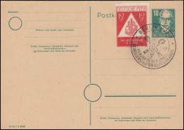 SBZ-Postkarte P 35/01 Bebel 10 Pf Mit 228 Blanko-Karte SSt BERLIN 16.3.1949  - Cartas & Documentos