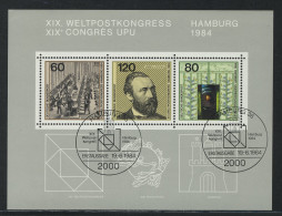 Block 19 Weltpostkongreß Hamburg 1984, ESSt Bonn - Gebraucht