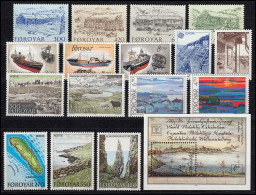 145-161 Dänemark-Färöer Jahrgang 1987 Mit Block 3 Komplett, ** Postfrisch - Faroe Islands