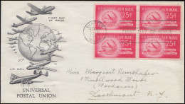 603 UPU Viererblock Schmuck-FDC UNIVERSAL POSTAL UNION SEATTLE 30.11.1949 - U.P.U.