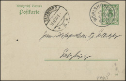 Bayern Postkarte WÖRISHOFEN 15.2.10 Nach SALZBURG 16.2.10 - Postal  Stationery