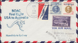 Erstflug BOAC First Flight USA To Australia Ab HONOLULU 1.4.67 Nach SYDNEY 3.4. - Autres & Non Classés