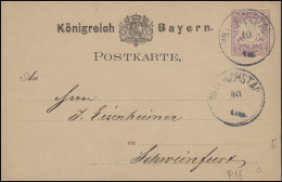 Bayern Postkarte 5 Pf. MELLRICHSTADT 10.2.80 Nach SCHWEINFURT - Interi Postali