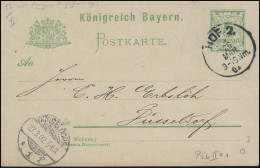 Bayern Postkarte HOF 2. - 26.3.02 Nach DÜSSELDORF 1 F - 27.3.02 - Interi Postali