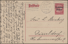 Bayern P 104 Volksstaat 10 Pf. DV 19: LUDWIGSHAFEN 13.12.19 Nach Düsseldorf - Postal  Stationery