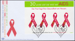 UNO Wien: 30 Jahre Aidsbekämpfung 2011 - Folienblatt Auf Schmuck-FDC - Disease