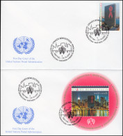 UNO Wien UNAIDS Aidsbekämpfung 2002 - Marke Und Block 16 Auf 2 Schmuck-FDC - Disease