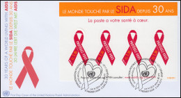 UNO Genf: 30 Jahre Aidsbekämpfung - Folienblatt Auf Schmuck-FDC 2011 - Disease