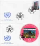 UNO Genf: UNAIDS Aidsbekämpfung 2002 - Marke Und Block 17 Auf 2 Schmuck-FDC - Maladies