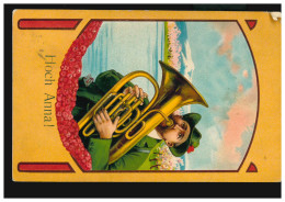 Ansichtskarte Vornamen: Hoch Anna! Musikant Mit Tuba, Ortspostkarte WIEN 1909 - Firstnames