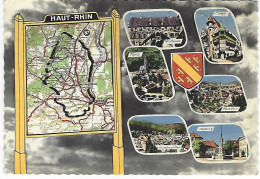 68  - HAUT RHIN  - Carte Contour Géographique Du Département  ( Flamme Secap " MULHOUSE GARE " 1966 Timbre Blason ) - Autres & Non Classés