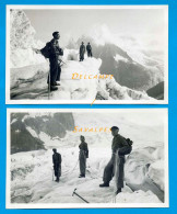 Chamonix 1937 * Cordée Dans Les Séracs Du Col Du Géant * 2 Photos Originales - Lieux