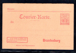 Privatpost, Courier-Karte Brandenburg 3 Pfg. Ungebraucht. - Private & Lokale Post